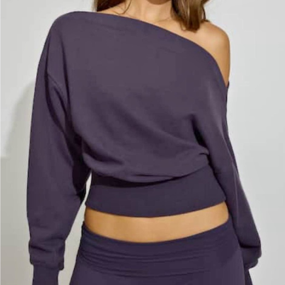 Garage Off-Shoulder Purple Sweater